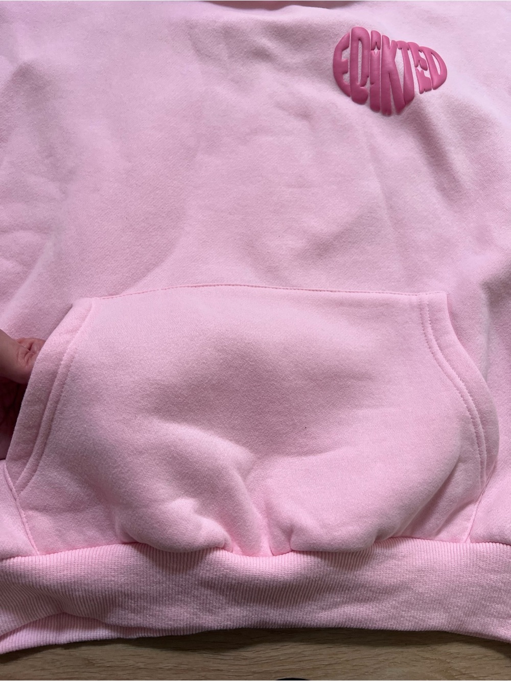 EDIKTED “MAJOR LOVE” Pink Hoodie — Size Small - Picture 10 of 14